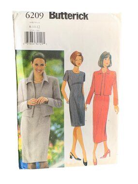 Butterick Misses Dress Jacket Sewing Pattern Size 8 10 12 6209 - Uncut